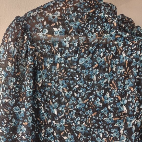 Ava & Viv Women's Blue Floral Print Dress Short Sleeve Size 1X - Picture 6 of 7